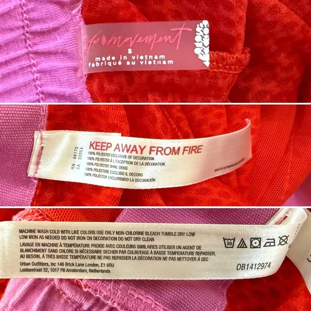 Free People Movement TrackSuit Nothing But Net Activewear Loungewear Pink Orange - Picture 12 of 13